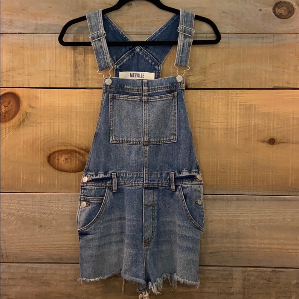 Brandy Melville Hayley Denim Overall Shorts